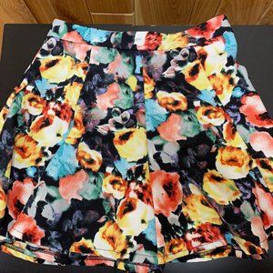 LUSH Multicolor Flower Mini Skirt